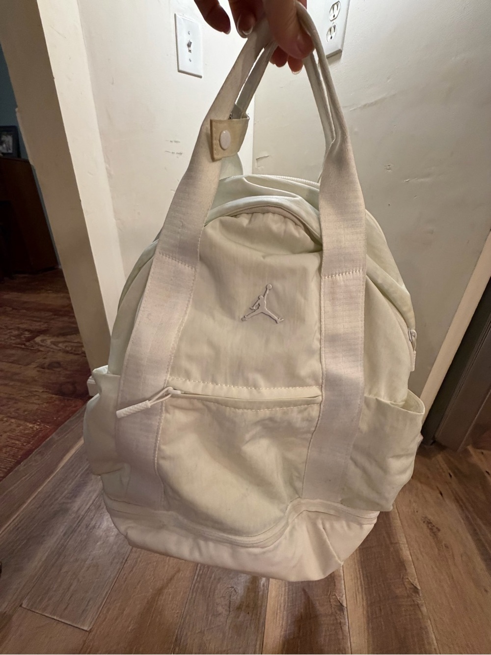 Jordan Cream/White Canvas Duffel with Jumpman